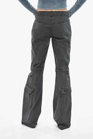 Cargo Trousers P-OWER Boot Cut with Logo Button