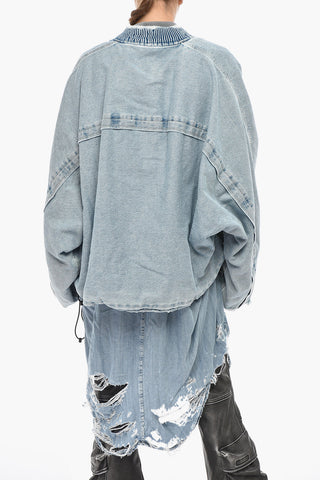 Denim Maxi Jacket DE-EDIT Distressed Effect