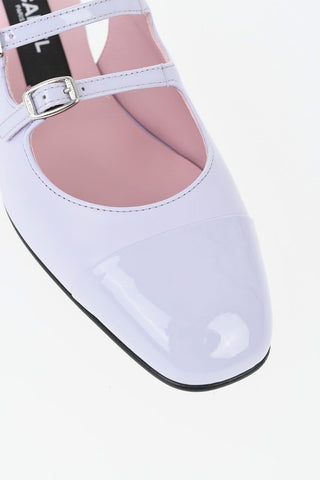 Leather Bicolor Double-Buckle Slingback Pumps 4.5cm