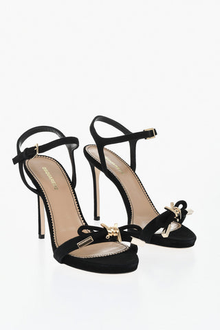Ankle-Strap Suede Sandals BABE WIRE with Gold Details Heel 10.5cm