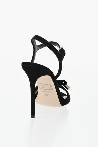 Ankle-Strap Suede Sandals BABE WIRE with Gold Details Heel 10.5cm