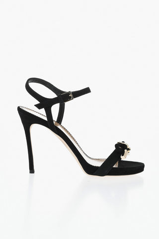 Ankle-Strap Suede Sandals BABE WIRE with Gold Details Heel 10.5cm