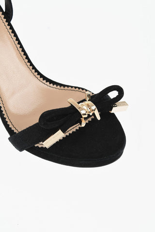 Ankle-Strap Suede Sandals BABE WIRE with Gold Details Heel 10.5cm