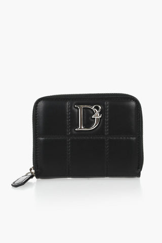 Portacarte in Pelle Trapuntata con Monogram Argentato