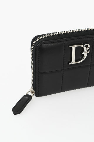 Portacarte in Pelle Trapuntata con Monogram Argentato