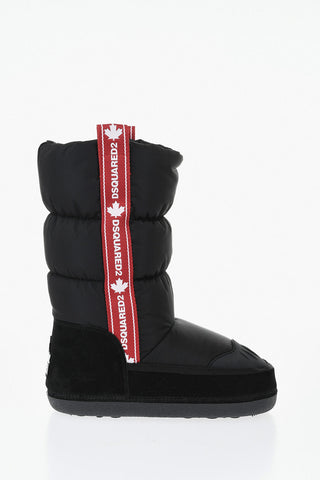 Nylon and Suede Snow Boots