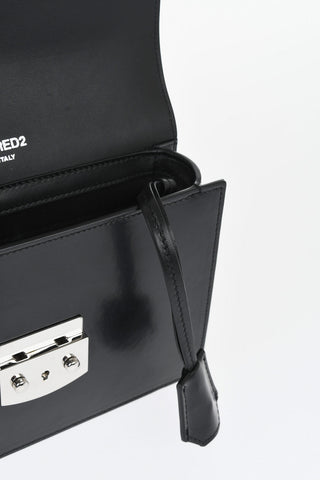 Leather Clutches with Silvered Mirrored-Effect Closure