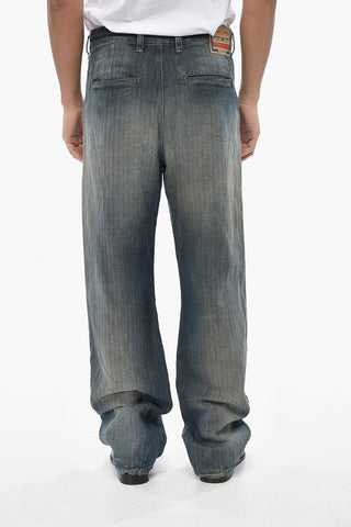 Cotton and Linen Chino Jeans D-PHANT Herringbone 24cm