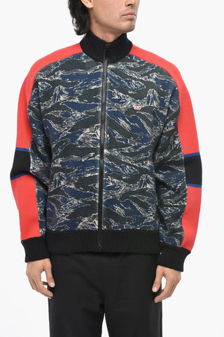 Patterned Cotton Sweater K-CALO with Zip Closure