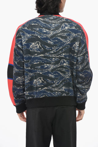 Patterned Cotton Sweater K-CALO with Zip Closure