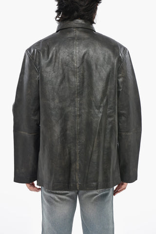 Vintage-Effect Leather Jacket L-STOLLER