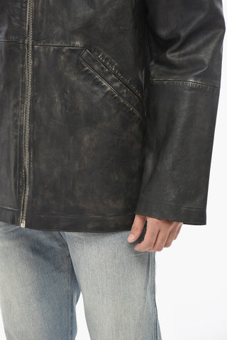 Vintage-Effect Leather Jacket L-STOLLER