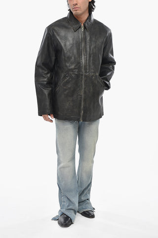 Vintage-Effect Leather Jacket L-STOLLER
