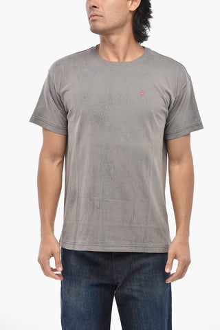 Crew Neck T-Shirt T-NORM-T8 with Crackle Effect Print