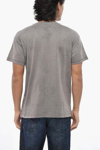 Crew Neck T-Shirt T-NORM-T8 with Crackle Effect Print