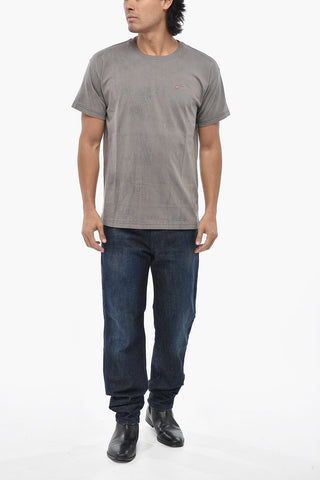Crew Neck T-Shirt T-NORM-T8 with Crackle Effect Print