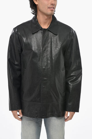 Leather Coach Jacket L-JESS With Buttons