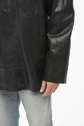 Leather Coach Jacket L-JESS With Buttons