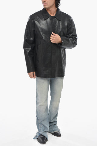 Leather Coach Jacket L-JESS With Buttons
