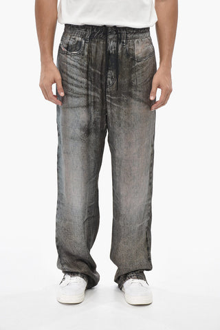 Pantaloni Casual P-THECK-LKCT Effetto Jeans con Elastico in Vita