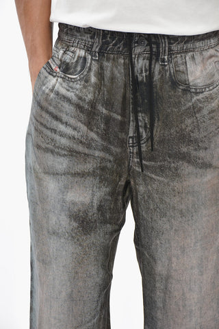 Pantaloni Casual P-THECK-LKCT Effetto Jeans con Elastico in Vita