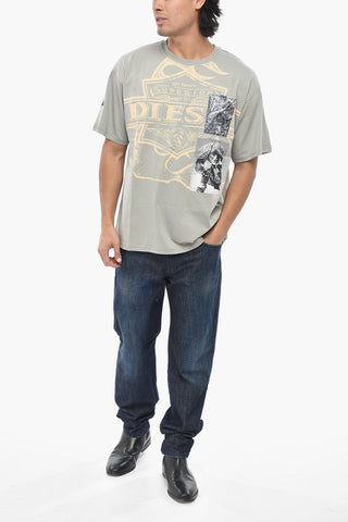 Rundhals-T-Shirt T-BOXT-SLITS-R8 mit Patch