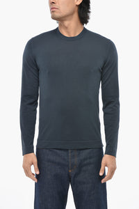 Pure Cotton Long-Sleeve Crew-Neck T-Shirt