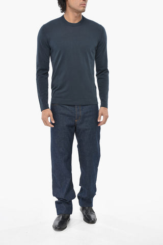 Pure Cotton Long-Sleeve Crew-Neck T-Shirt