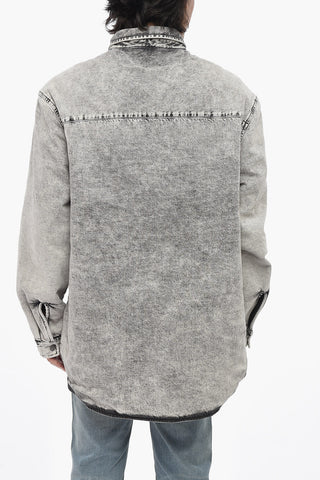 Denim Overshirt D-FLAIM-S Bleached Effect