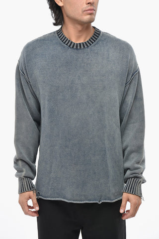 Lightweight Cotton Crewneck Sweater K-DELOS Washed Effect