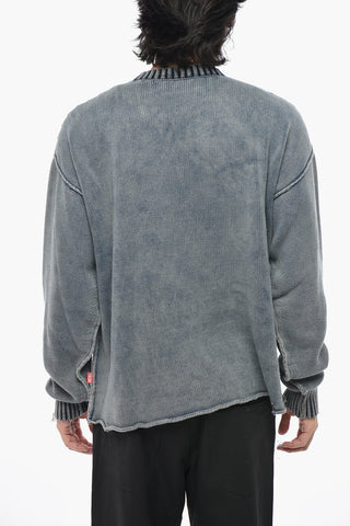 Lightweight Cotton Crewneck Sweater K-DELOS Washed Effect