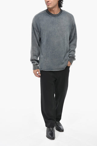 Lightweight Cotton Crewneck Sweater K-DELOS Washed Effect