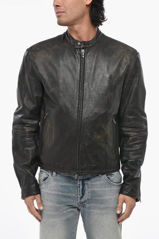 Leather Jacket L-AROSS with Tone-on-Tone Monogram