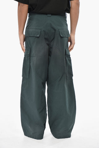 Lightweight Cotton Wide-Leg Cargo Pants
