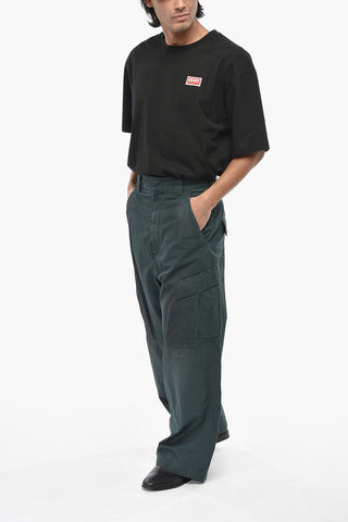 Lightweight Cotton Wide-Leg Cargo Pants
