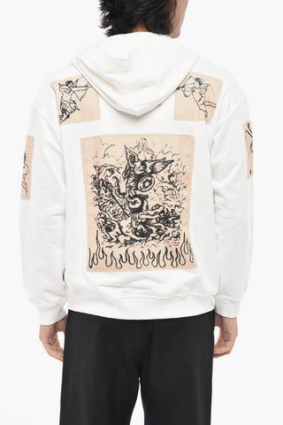 DAMIANO DAVID Brushed Cotton Hoodie IL BALLO DELLA VITA with Contrast Details