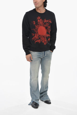 Sweatshirt mit Rundhalsausschnitt S-GINN-T3 aus aufgerauter Baumwolle mit Druck
