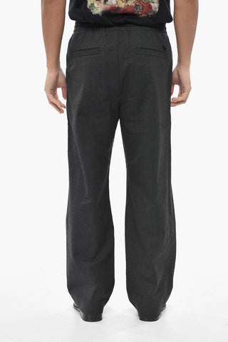 Virgin Wool-Blend Trousers P-CLAYS with Shiny Finish