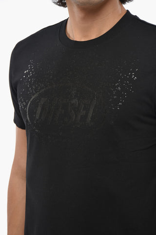 Solid-Color Crewneck T-Shirt T-DIEGOR-FROST with Tone-on-Tone Logo