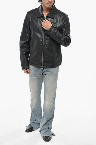 Leather Coach Jacket L-HUDSON