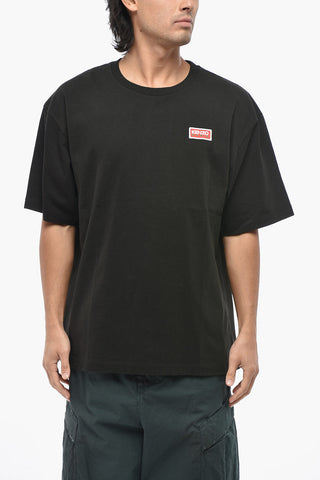 Oversized Crewneck T-Shirt with Maxi Logo Printed on Back