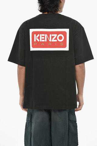 Oversized Crewneck T-Shirt with Maxi Logo Printed on Back