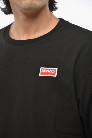 Oversized Crewneck T-Shirt with Maxi Logo Printed on Back