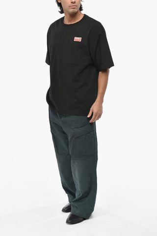 Oversized Crewneck T-Shirt with Maxi Logo Printed on Back