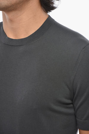 Pure Cotton Crew-Neck T-Shirt - Solid Color