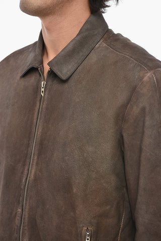 Leather Jacket L-CROMBE with Zipped Sleeves