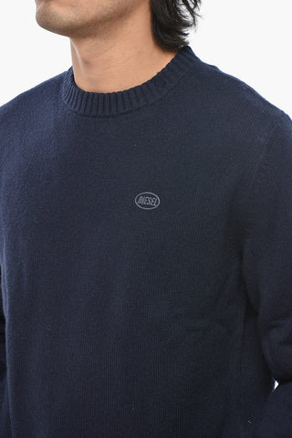 Wool Crewneck Sweater K-LARENCE-CREW-OUT With Distressed Hem