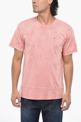 Crew Neck T-Shirt T-NORM-T8 with Crackle Effect Print