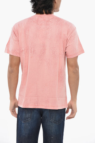 Crew Neck T-Shirt T-NORM-T8 with Crackle Effect Print