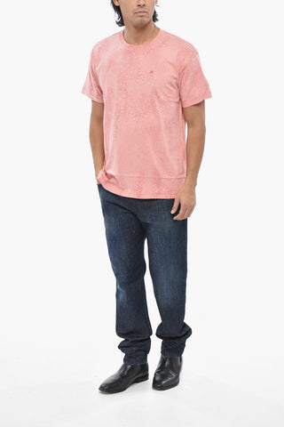 Crew Neck T-Shirt T-NORM-T8 with Crackle Effect Print